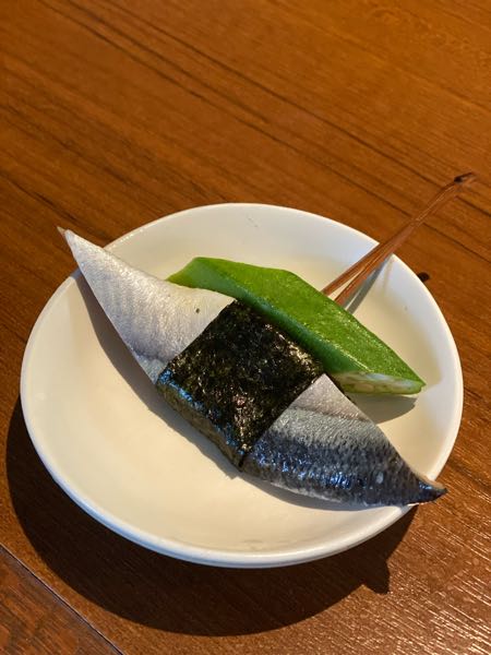 秋刀魚とオクラの磯辺巻き